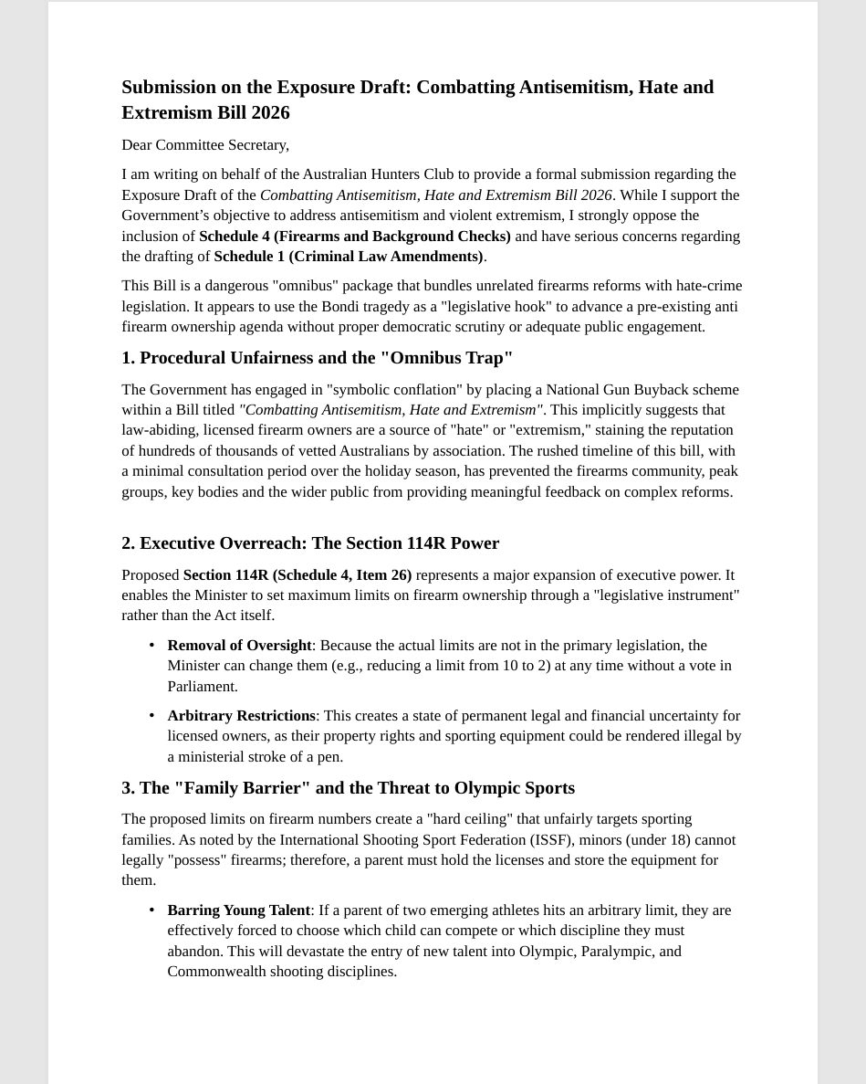 Combatting Antisemitism, Hate and Extremism Bill 2026 - Australian ...